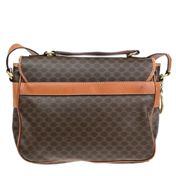 AUTHENTICITY GUARANTEED CELINE Logo Macadam Pattern Shoulder Bag Circle Charm - Picture 3 of 15